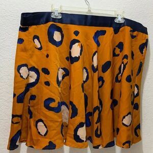 3.1 Philip Lim for Target Orange and Navy Leopard Print Skater Skirt Size 22w